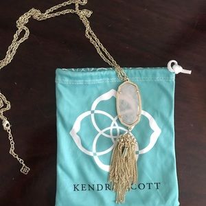 White Kendra Scott necklace with tassel